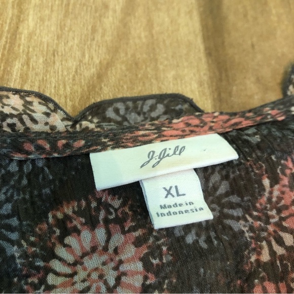 J Jill Hippie Artsy Floral Lightweight Long Sleeve Button Top Womens Size XL - Picture 4 of 8